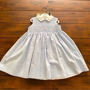 NWT Sarah Louise Size 2 Toddler Light Blue Smocked Dress for Church or Event